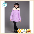 Mode enfants coréens long hiver robe en laine pardessus pour les filles fleur violet nouveau manteau conception